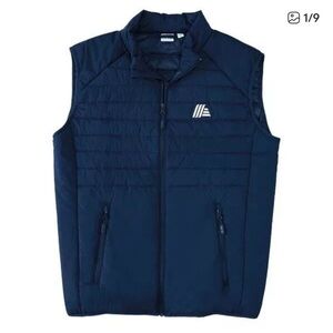 Men's Navy Quilted Vest with Logo